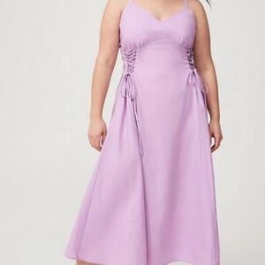 Torrid tea length lace up corset dress